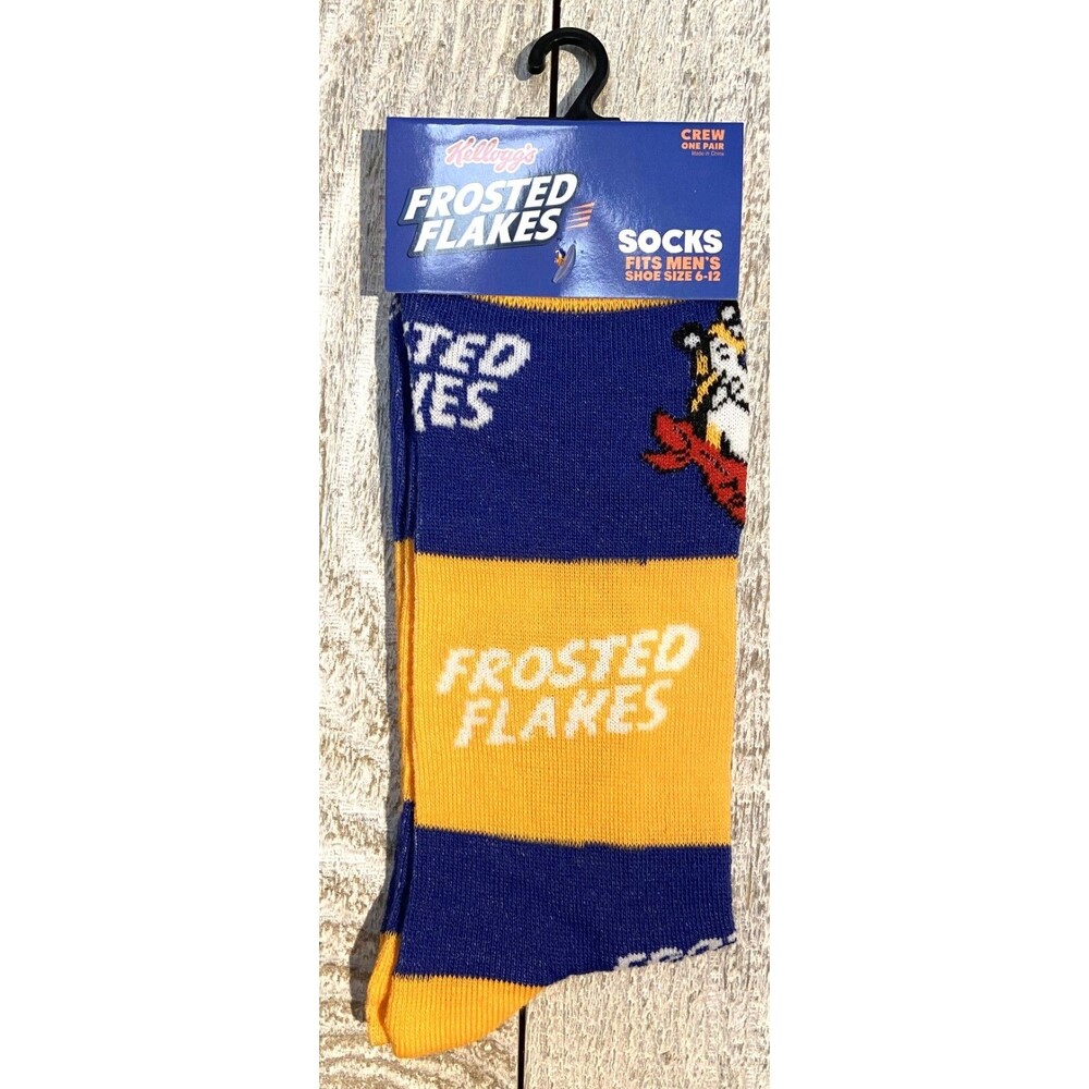 Frosted Flakes Print Novelty Crew Socks - Men’s Size 6-12 - D010